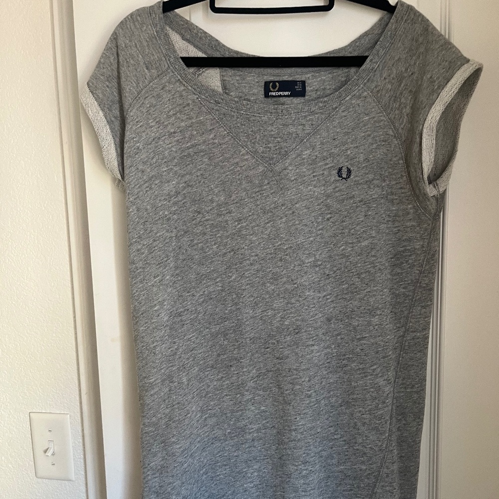 Rare Vintage Y2K UK Fred Perry sleeveless gray sweater dress 4